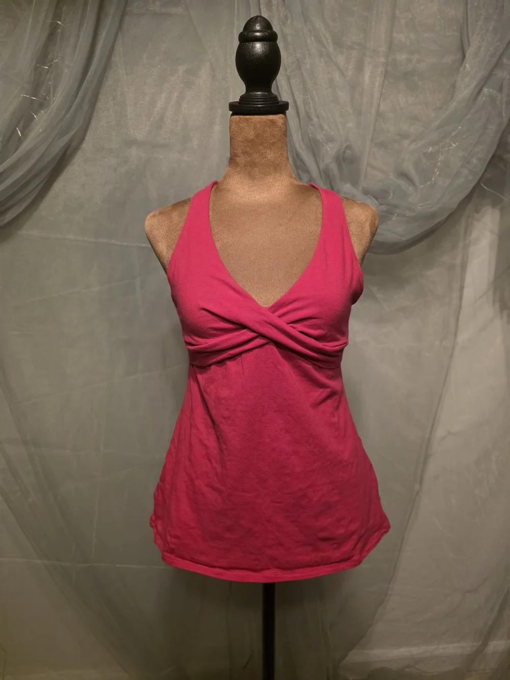 Y2K Size M Twist-Front Pink Tank Top